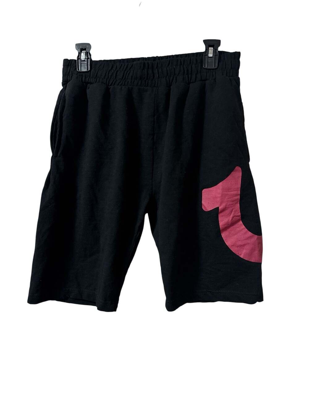True Religion Brand Jeans LoungeWear Black Shorts with Red Logo medium